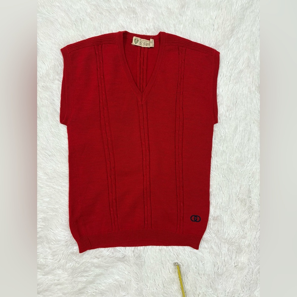 Gucci V-Neck Red Sweater Vest